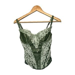 Jezebel green lace corset top